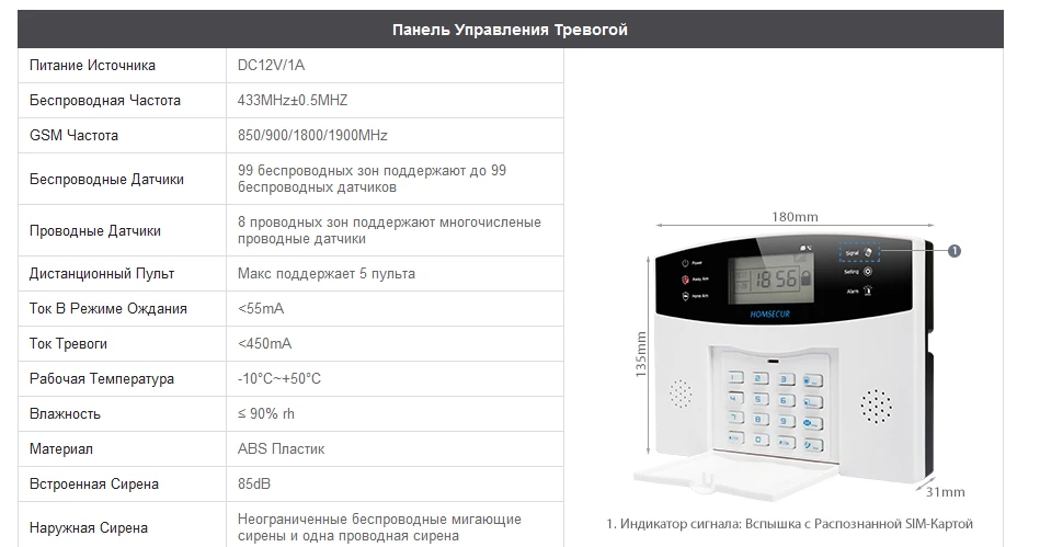 HOMSECUR ЖК дисплей GSM дома охранной сигнализации системы + 4 * PIR двери сенсор с RU доставка