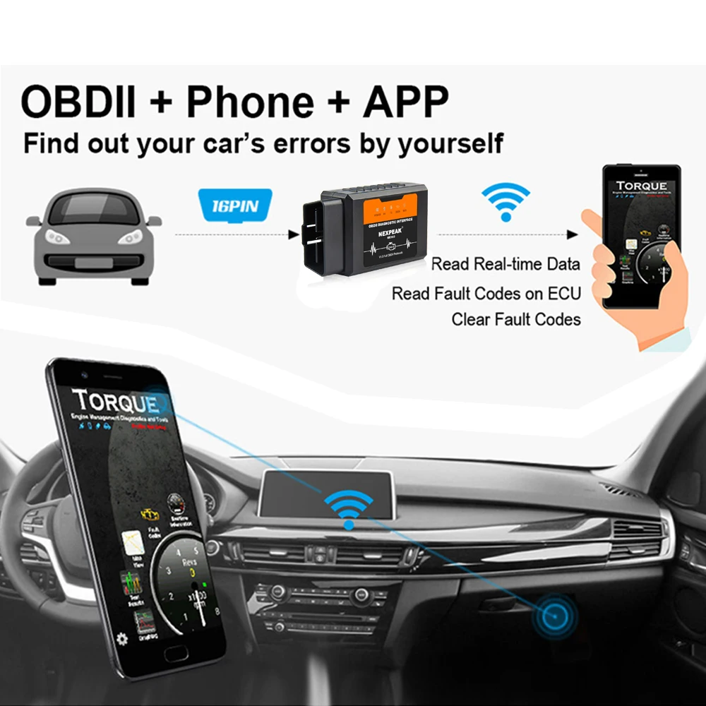 ELM327 V1.5 Wi Fi OBD2 адаптер PIC18F25K80 OBD 2 сканер Авто диагностический EML327 для iPhone IOS ELM
