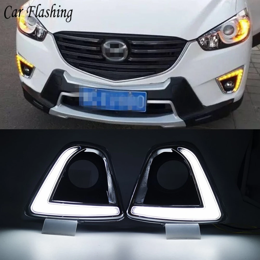 

Car flashing 2PCS 12V led car drl daytime running lights with fog lamp hole for Mazda cx-5 cx5 cx 5 2012 2013 2014 2015 2016
