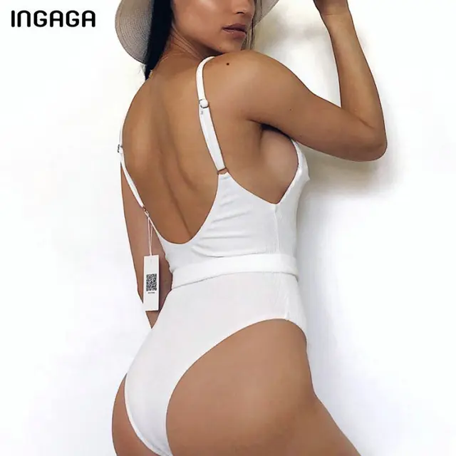 {Excellent|Wonderfull|Very Good|Very Recommended} INGAGA One Piece Swimsuit 2019 High Cut Swimwear Women Solid Deep V Bathing Suits Sexy Beachwear Brazilian Swim Wear Cheap Price