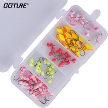 Goture 75 шт./кор. льда Набор рыболовных крючков для Walleyes Щука приманка