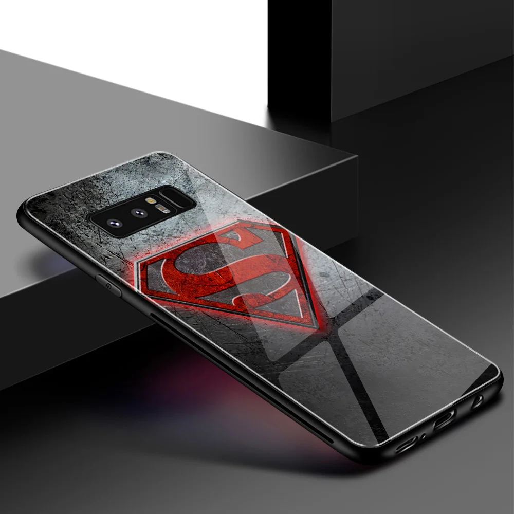 Для samsung S10 чехол Супермен Жесткий чехол из закаленного стекла для samsung Galaxy Note 8 9 10 S8 S9 Plus S10 plus S10 Lite