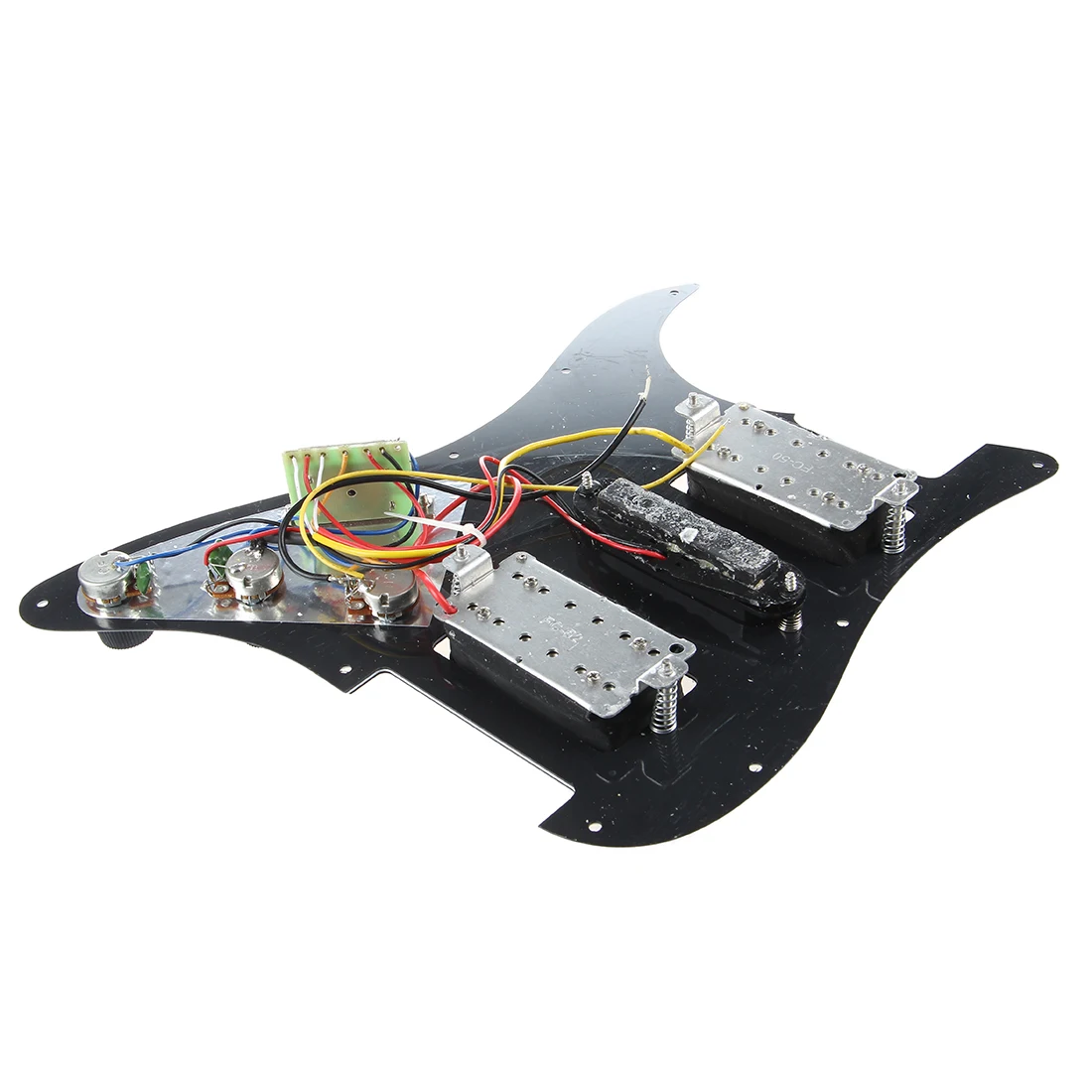 Loaded Prewired Electric Guitar Pickguard Pickups 11 Hole HSH Black For