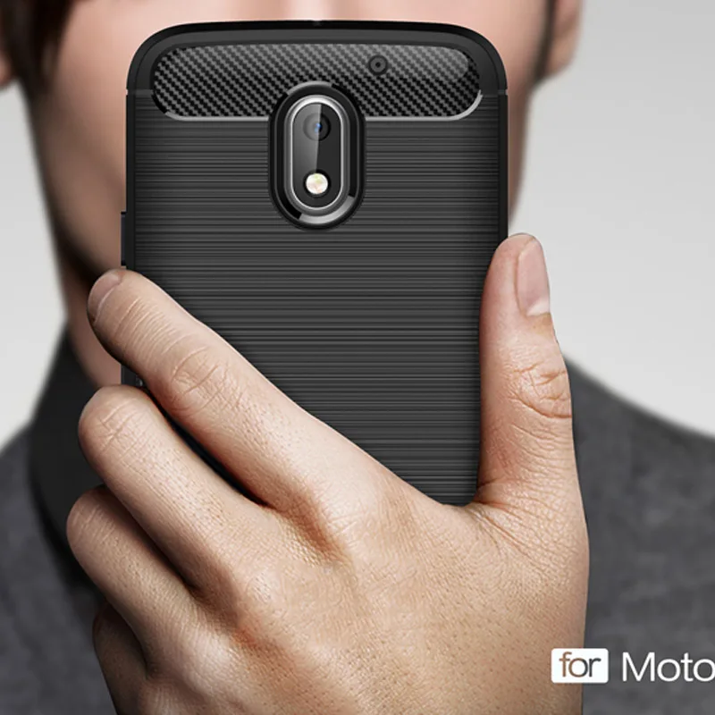 For Moto E3 Case Rugged Armor High Grade Carbon Fiber Texture Brushed
