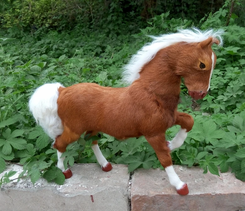 Большой коричневый моделирование лошадь игрушка полиэтилен и меха Творческий лошадь модель куклы подарок около 30x36 см 1322