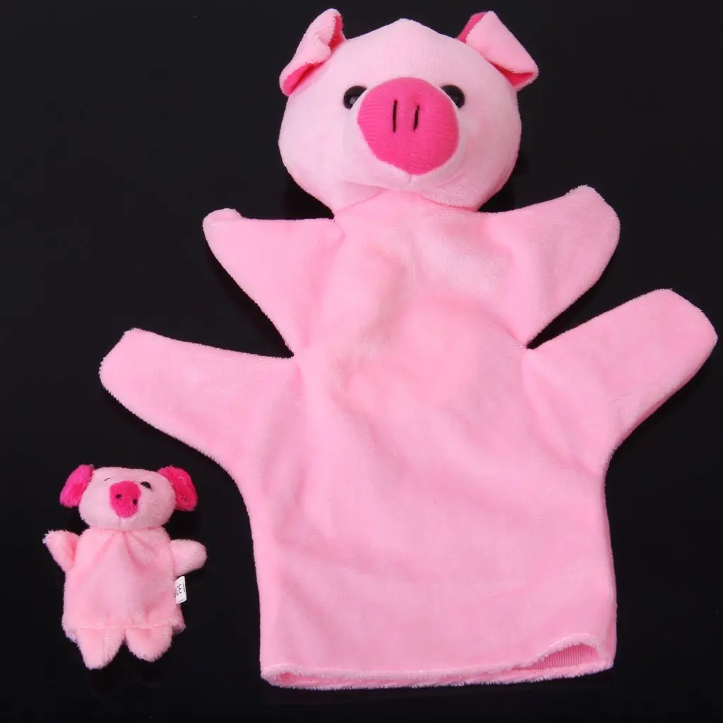 Pink Pig Hand Puppet Finger Puppet-in Puppets from Toys & Hobbies on ...