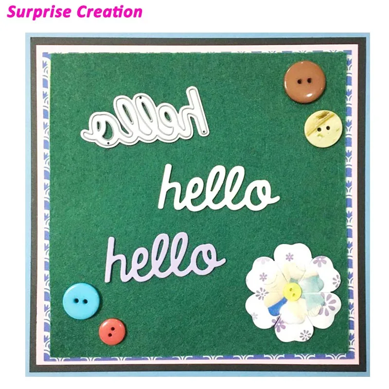 

Surprise Creation Cutting dies Hello Sentiment Text dies Scrapbook Craft Metal Dies DIY Stencil