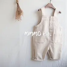 Корейские детские комбинезоны для девочек мальчиков Повседневное Мода Одежда Осенняя детская одежда