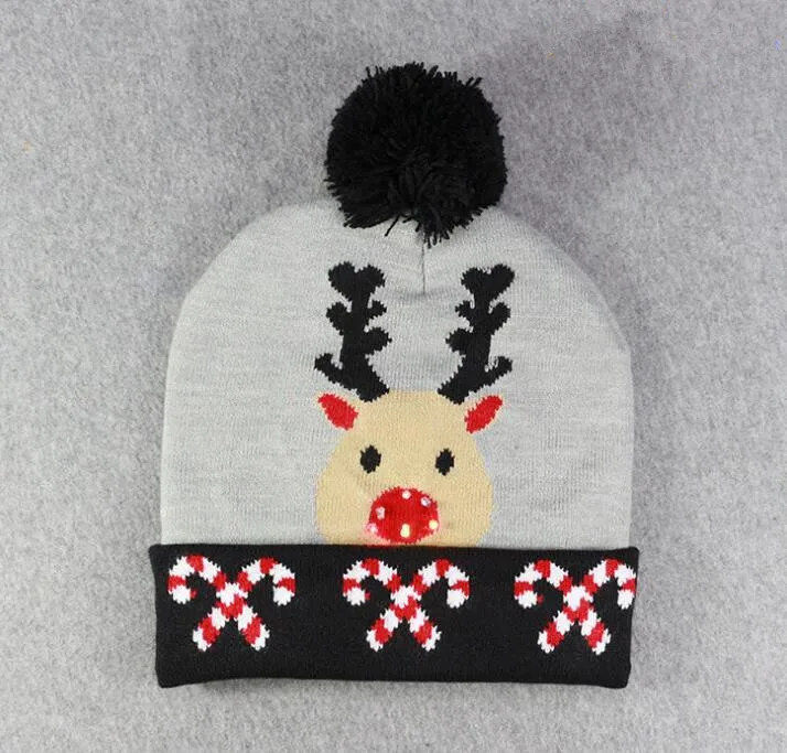 

Seamless Jacquard LED Christmas Knitted hat