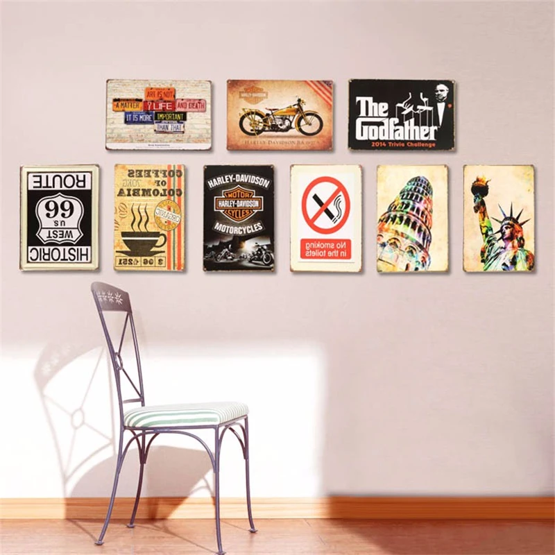 15*30cm US Illinois ROUTE 66 Digital Car Number License Plates Wall Sticker Decor Iron Retro Tin Metal Signs Plaques Mural A463