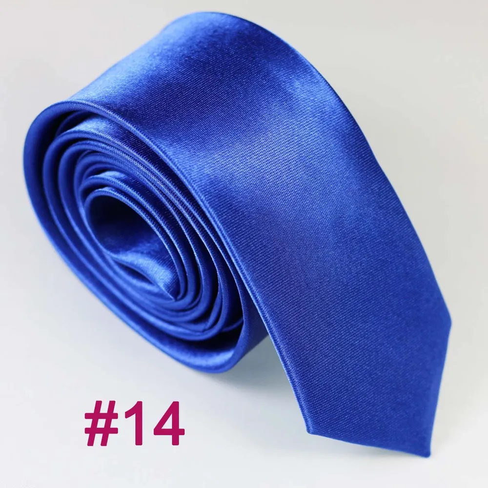 " полиэстер тонкий сплошной цвет тонкий узкий галстук модные обтягивающие Галстуки Школьный Галстук Повседневный галстук Gravatas цвет#1-20 - Цвет: color 14