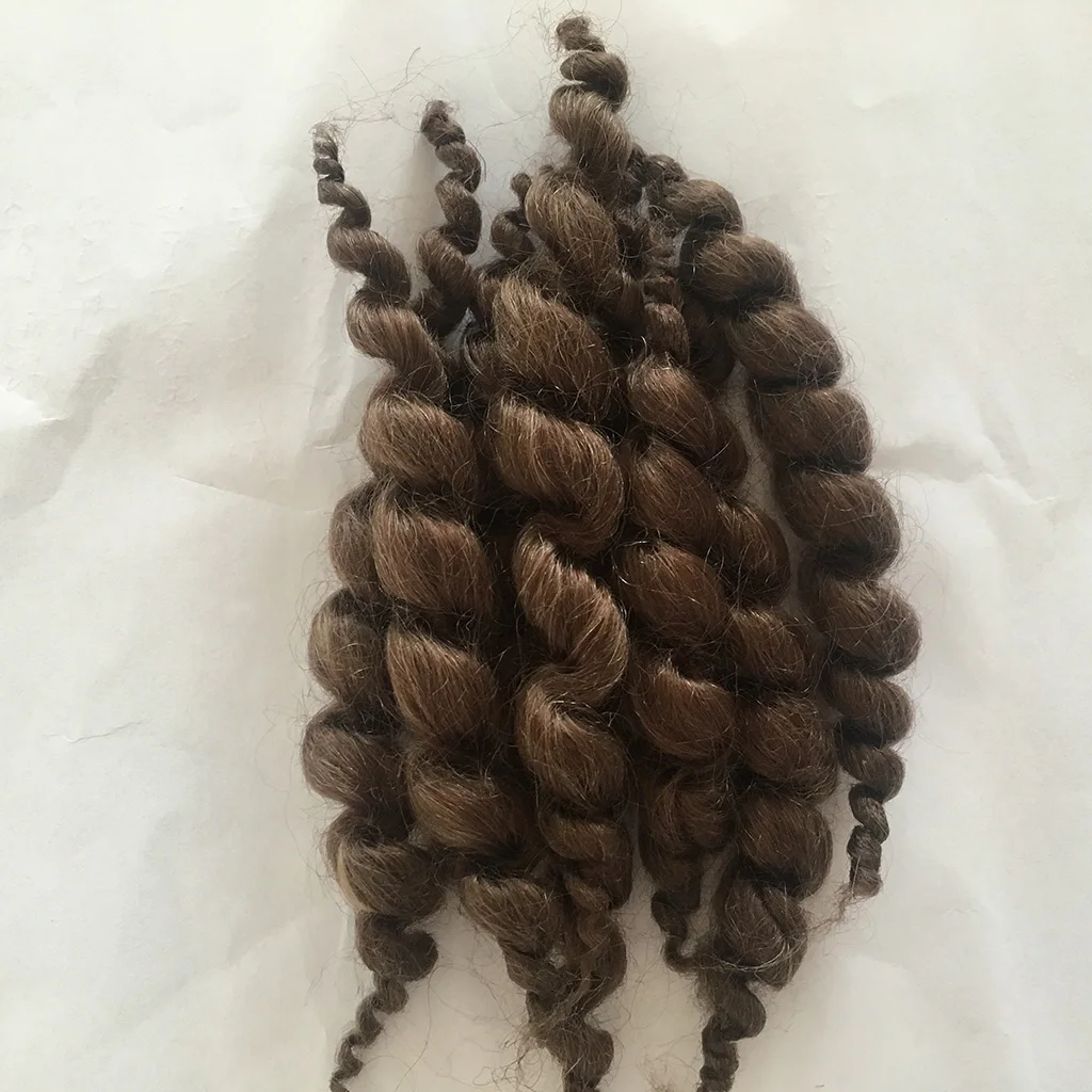 8 Stripes Pure Curly Mohair Hair Wig for Reborn Doll Baby Doll Supplies DIY