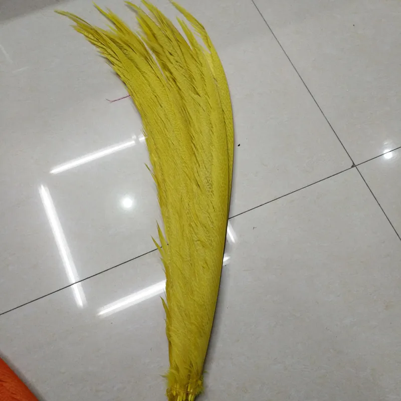 Beautiful yellow pheasant cover tail feathers 50 pcs long 65-70 cm DIY stage celebration decoration | Дом и сад