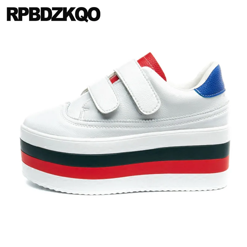 

muffin wedge women harajuku sneakers fitness thick sole elevator trainers lace up creepers white platform designer shoes china