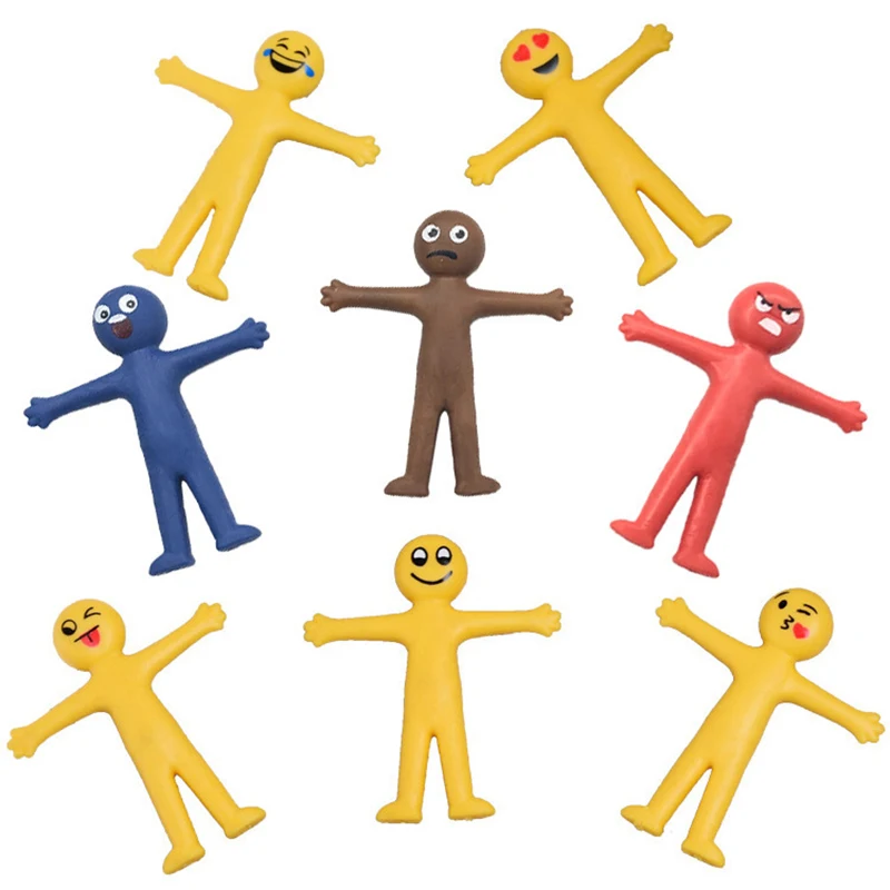 Smiley Face Can Stretch Venting Villain Creative Decompression Toy Soft Rubber Cute Doll Decoration New Exotic Fun Children Toys