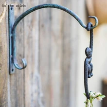 Ретро деревенский ручной работы открытый металлический железный садовый настенный крючок