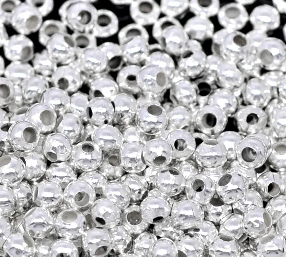 

2000PCs silver color Smooth Ball Spacers Beads DIY Jewelry 2.4mm