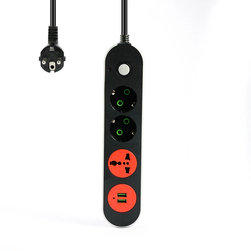 

2PCS Smart Power Strip 2 Port USB 3 AC Outlet USB Wall Socket Smart Extension Plug Socket Power 1.8M Extension Cord Socket