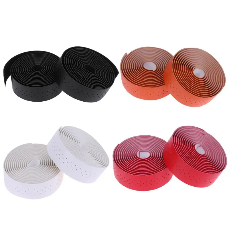 1.9M/6.23ft PU Leather Bicycle Handlebar Tapes Breathable Road Bikes