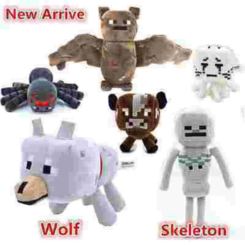 Minecraft Wolf Skeleton Ghast Bat Cow Spider Plush Toys For Baby Kids Christmas Dolls 6pcs Lot Minecraft Wolf Skeleton Plush Toysminecraft Plush Toys Bat Aliexpress