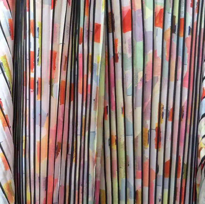

Art printing dyeing pattern fabric Chiffon pleated polyester fabric Laser Dress diy textiles ankara sewing tulle fabric C205