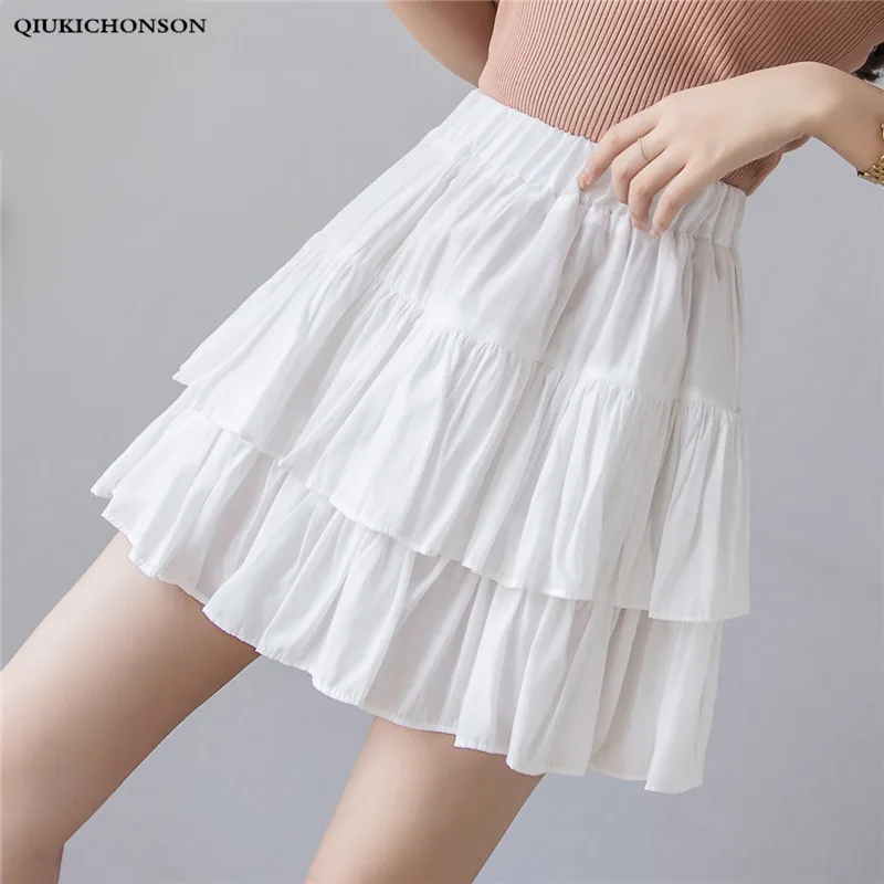 

High Waisted Cute Cake Layered Ruffle Pleated Skirt Women 2019 Korean Fashion Summer Short Mini Polka Dot Tutu Skirts tutu femme