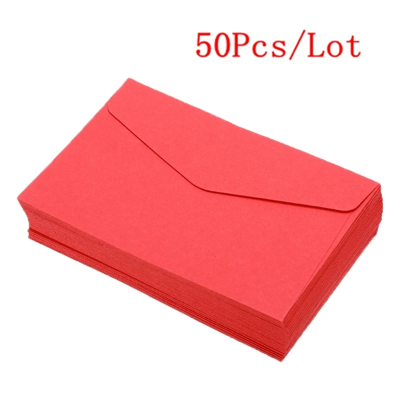 

50Pcs/Lot 117x78mm Kraft Paper Blank Envelopes Candy Color Bank Card Envelopes Greeting Cards Mini Envelopes Membership Card