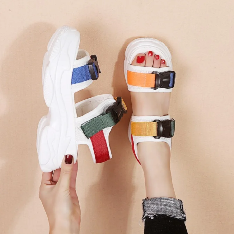 Woman Sandals 2019 Summer Women Concise Platform Casual Shoes Woman Fashion Thick Bottom Wedges Sandals