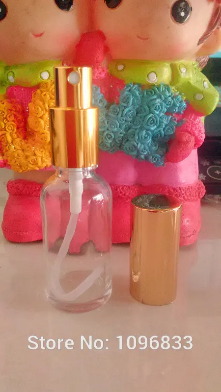 30ML Golden Cap Glass Spray Bottles, 30CC Glass Atomizer, Empty Glass Spray Bottles, Clear Glass Perfume Bottle, 28PCS/Lot