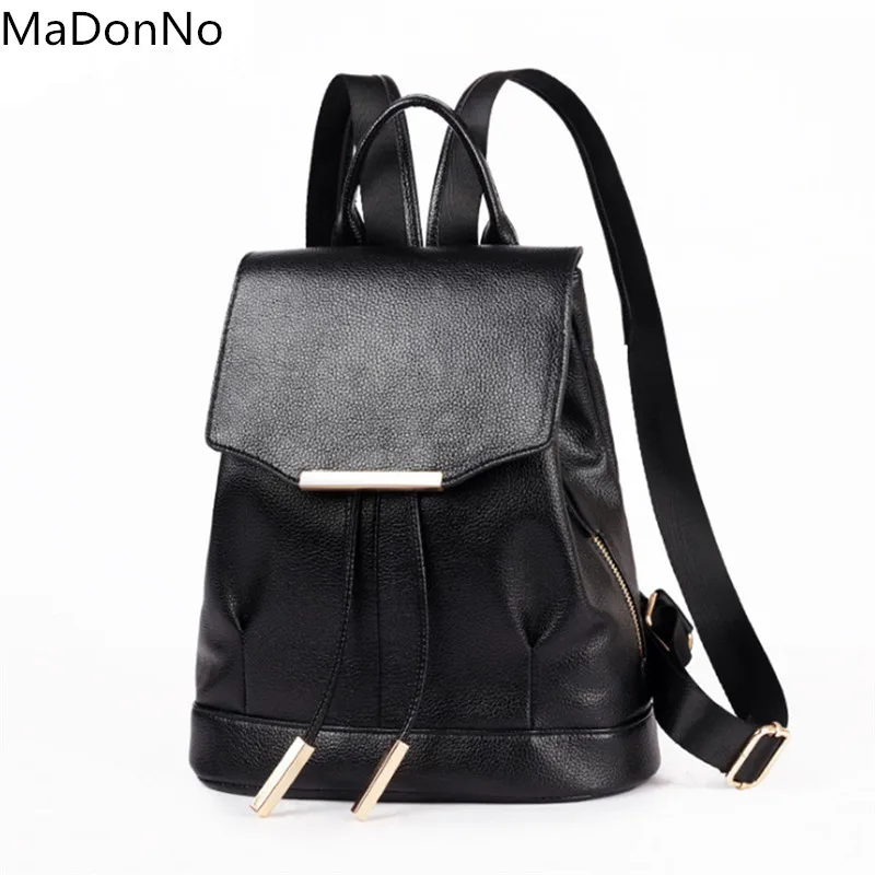 

MaDonNo Brand Luxury Women Leather Backpack Casual Backpack Bag Teenager School Back Pack Mochila Escolar BBG011