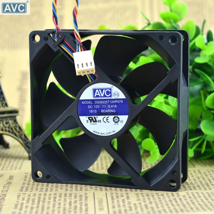 الأصلي avc 0.41A DS09225T12HP079 12 فولت 9025 4 أربع أسلاك pwm cpu مروحة ترموستات avc