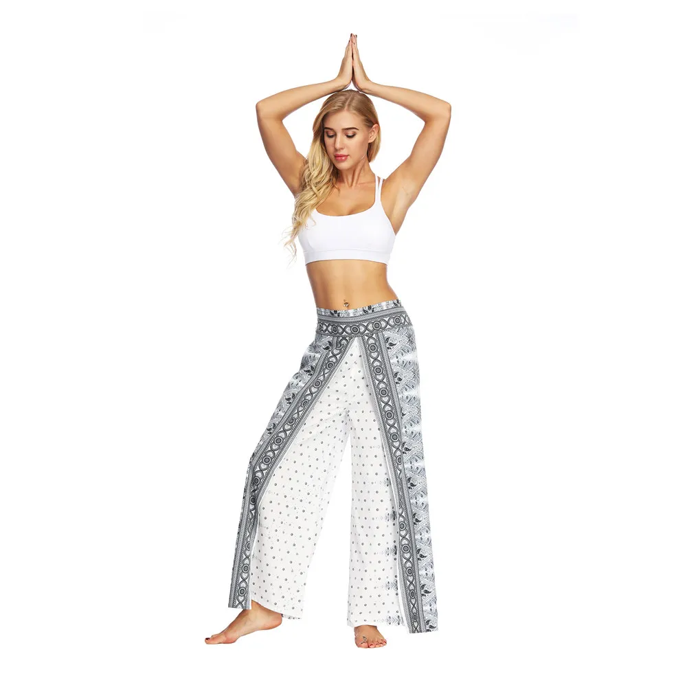 Women Casual Summer Loose Yoga Trousers Baggy Boho Aladdin Jumpsuit Harem Pants women leggings sport fitness