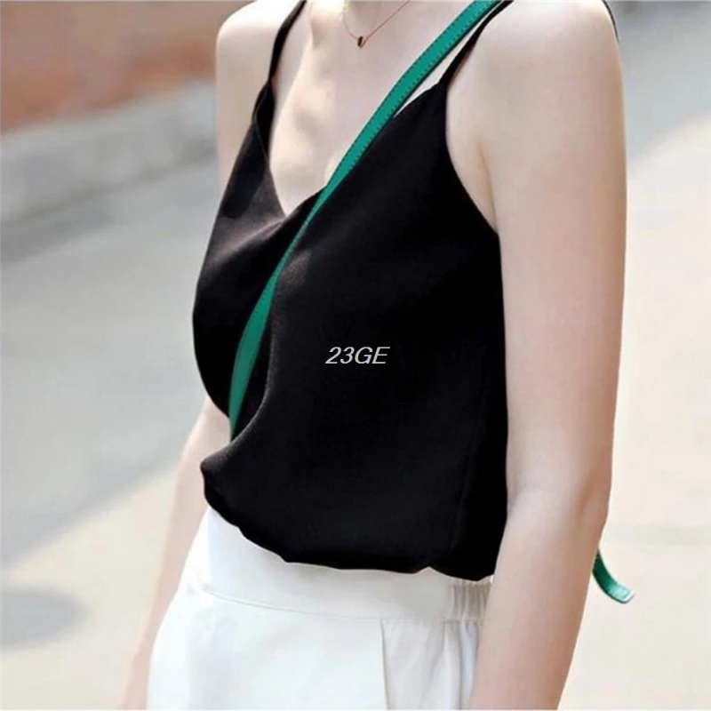 2017 Elegant Women Plain Baggy Sling Camisole V-neck Vest Slim Tank Tops APR5_30