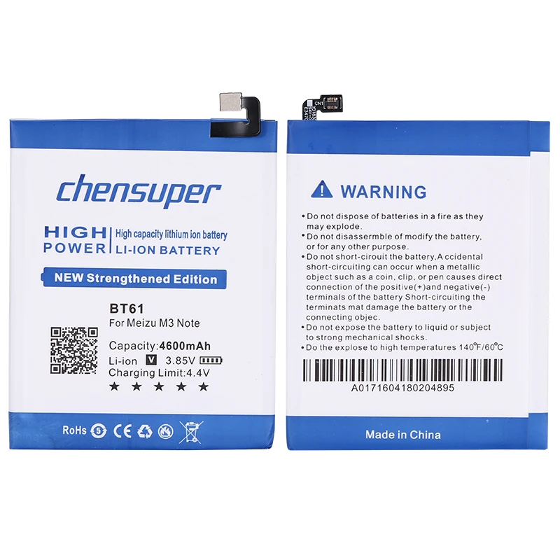 Chensuper BT61 4600 мАч литиевая аккумуляторная батарея для телефона Meizu M3 Note M681H M681Q M681 Note 3 L681H L681 l-версия Versio