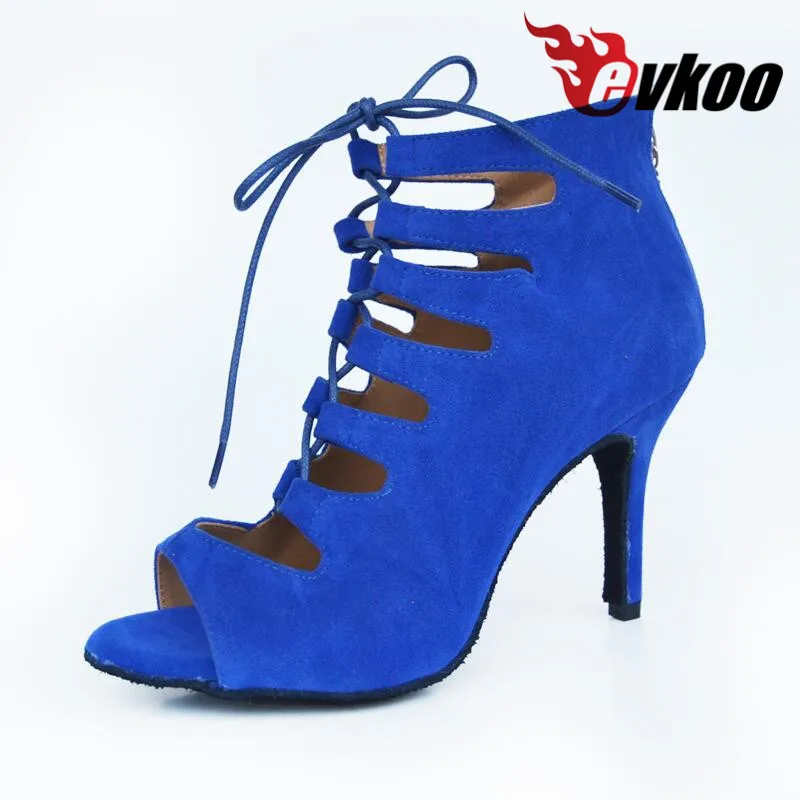Evkoodance-New-Style-Red-Blue-black-purple-Salsa-Shoes-6-7-8-5cm-Heel-Ballroom-Latin