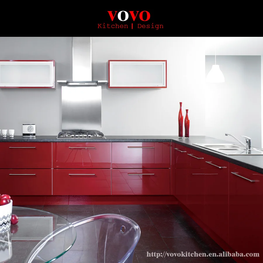 American High Gloss Red Kitchen Cabinet Red Kitchen Cabinets