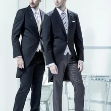 Итальянский Стиль дружки Фрак костюм 3 предмета смокинг жениха Мужская Свадьба Пром утро Костюмы костюмы джентльмен индивидуальный заказ