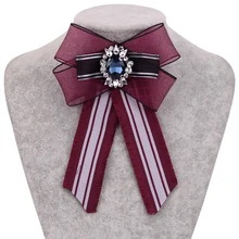 Полиэфирный тканевый галстук-бабочка в полоску с кристаллами и кисточками, галстук-бабочка в полоску, галстуки-бабочки для женщин, Дамская одежда, аксессуары Duftgold