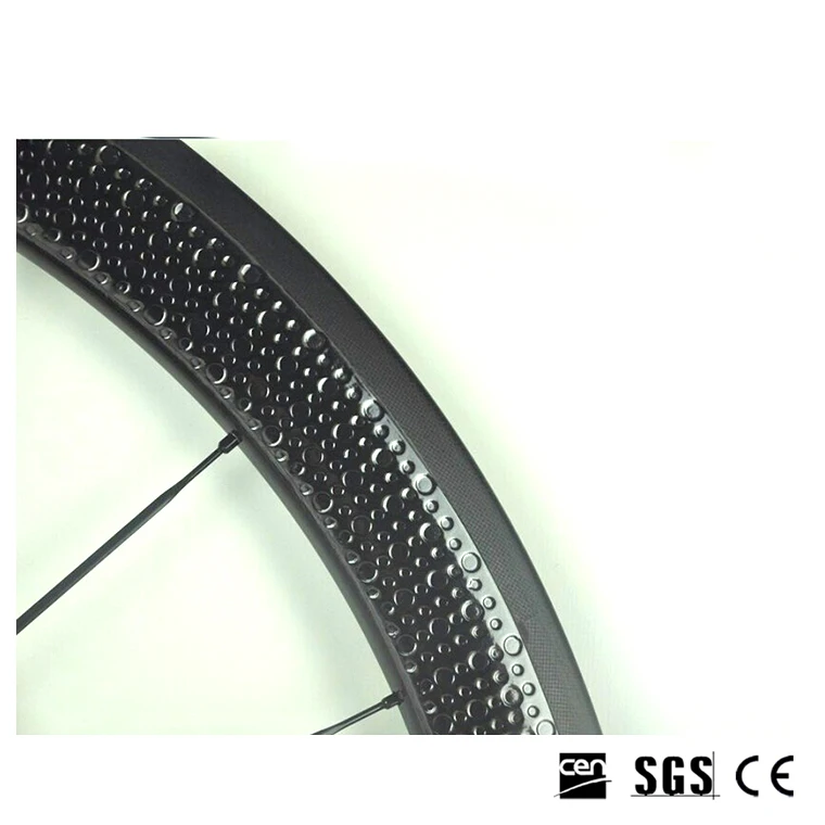 Top Catazer Full Carbon 700C 25mm wide 45mm 58mm 80mm power way R13 Hub Road Bike Carbon Dimpled Wheelset 2