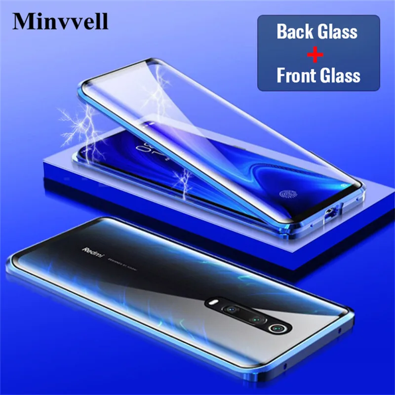 

Magnetic Metal Case For redmi k20 pro Cover For xiaomi k20 Mi 9T case Double-Sided Glass Full Body Cases redmi k 20 pro case