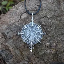 Viking Vegvisir компас защитный символ направляющая направление ожерелье с подвеской со знаком Viking SanLan ювелирные изделия