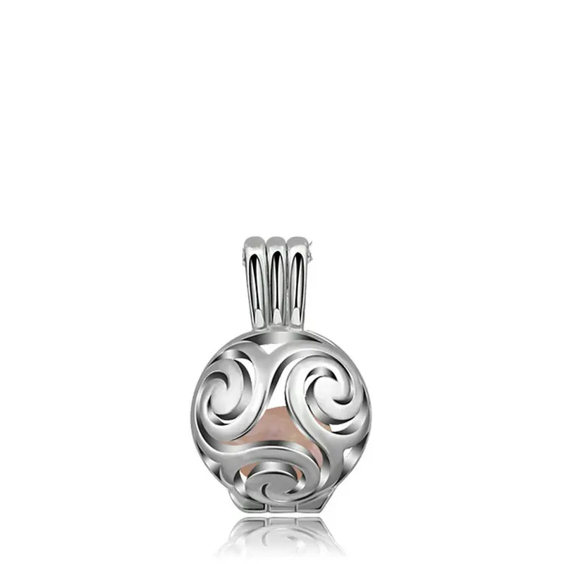EUDORA жемчужная клетка серебряный цвет медальон ароматерапия с парфюмом эфирное масло диффузор ожерелье 8 мм медальон кулон для DIY ювелирных изделий - Окраска металла: K270N08