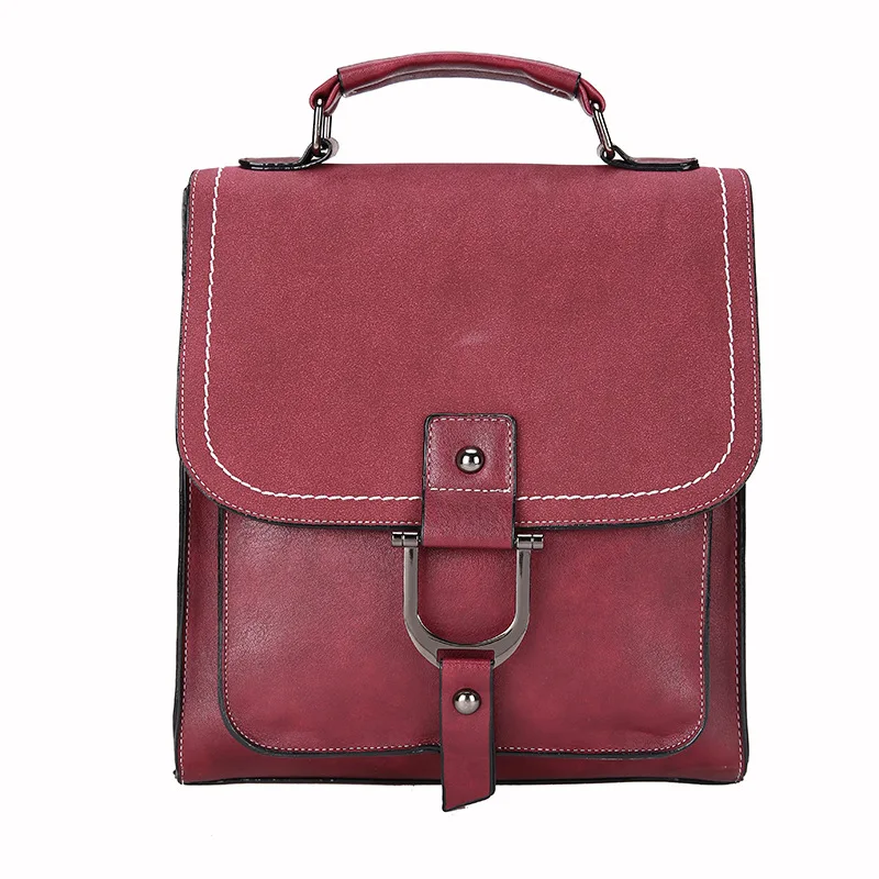 

new 2018 PU girls backpack backpack female popular retro fashion female package
