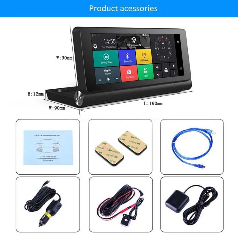 ANSTAR 3g зеркало заднего вида dvr Автомобильный Wi Fi Зеркало GPS навигатор 6 84 "Android 5 0