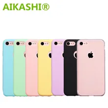 10 шт. матовый Карамельный цвет телефон чехол для Apple iPhone 6 6S плюс 7 7 Plus Желе Мягкие TPU силиконовый телефон задняя крышка