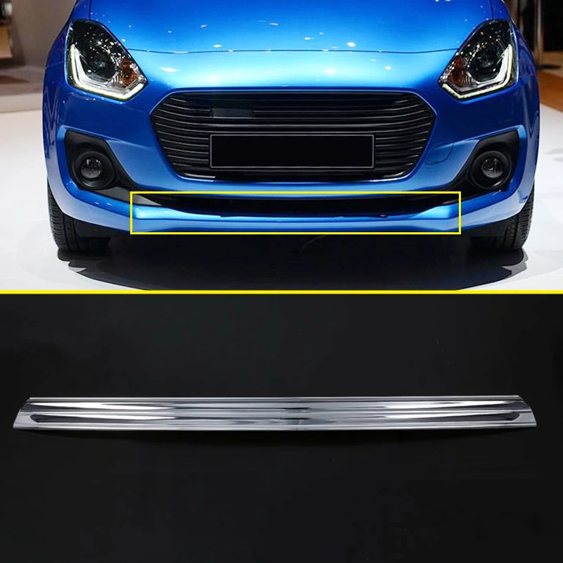 

For Suzuki Swift 5-door hatchback 2018 2019 Chrome Front Bottom Molding Strip Cover Decoration Trim 1pcs (Not fit sport model)