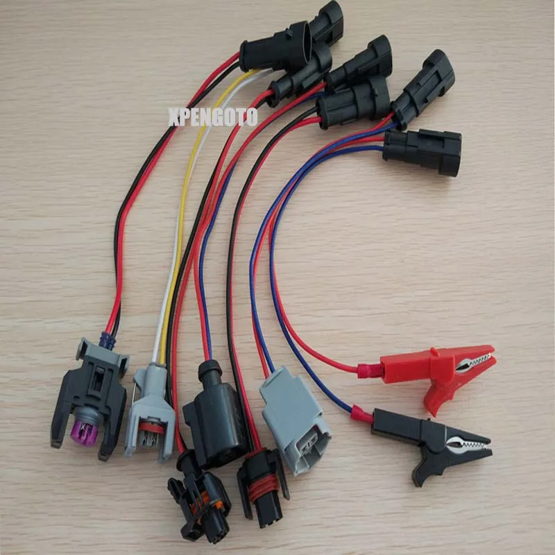 Total 7 pcs Common rail injector tester drive lines plug Kit for Bosch for Denso for Delphi & Siemens Nozzle adapter cable kit
Total 7 pcs Common rail injector tester drive lines plug Kit for Bosch for Denso for Delphi & Siemens Nozzle adapter cable kit