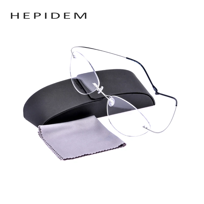2017 New Titanium Rimless Brand Ultra Light Glasses Frame ...