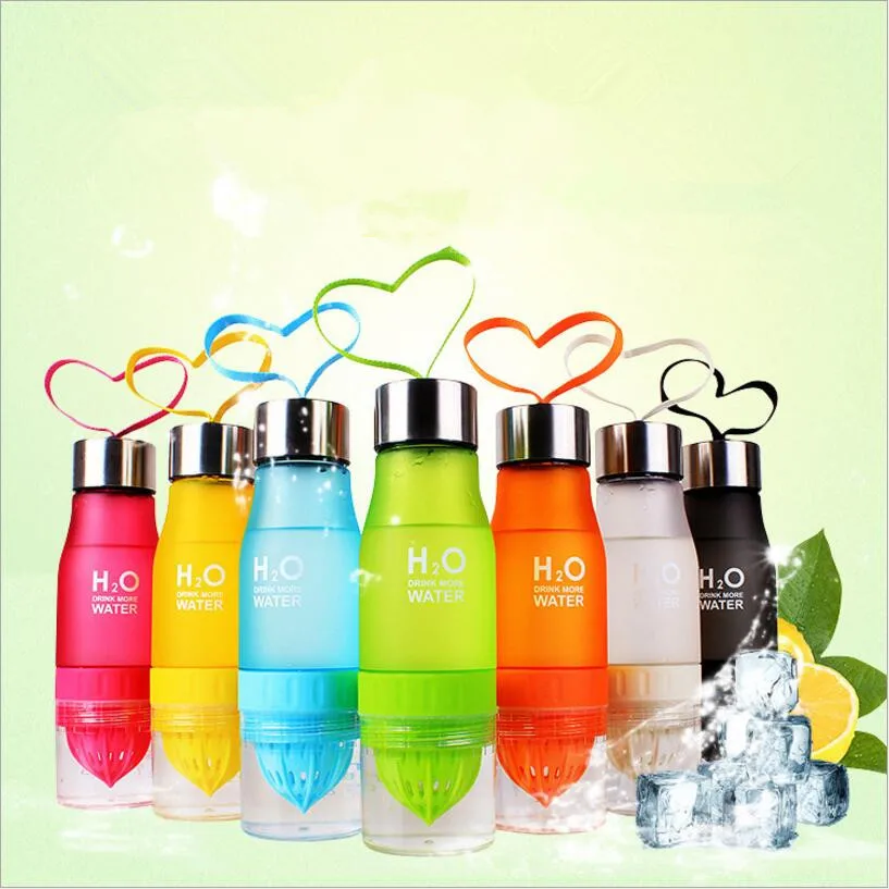 Image H20 Fruit Infusion Bottle Drink Outdoor Sports Juice Lemon Portable Water Cup Xmas Gift Plastic Water Bottle Fast Shipping