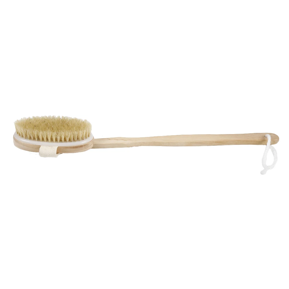 Щетка для душа кабан с длинной ручкой из натурального дерева для ванной комнаты